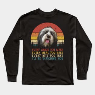 Vintage Every Snack You Make Every Meal You Bake Tibetan Terrier Long Sleeve T-Shirt